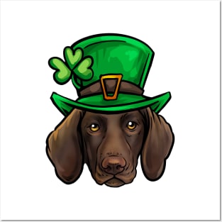 St Patricks Day German Shorthaired Pointer Posters and Art